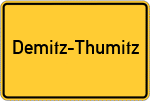 Place name sign Demitz-Thumitz