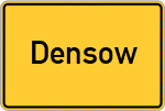 Place name sign Densow