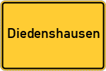 Place name sign Diedenshausen, Kreis Wittgenstein