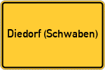 Place name sign Diedorf (Schwaben)
