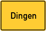 Place name sign Dingen, Dithmarschen