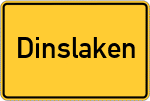 Place name sign Dinslaken