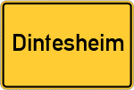 Place name sign Dintesheim