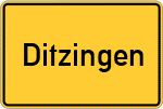 Place name sign Ditzingen