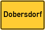 Place name sign Dobersdorf, Holstein