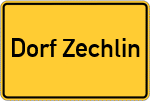 Place name sign Dorf Zechlin