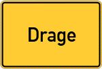 Place name sign Drage, Nordfriesland