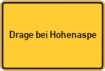 Place name sign Drage bei Hohenaspe