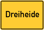 Place name sign Dreiheide