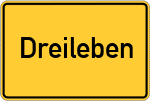 Place name sign Dreileben