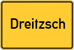 Place name sign Dreitzsch
