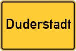 Place name sign Duderstadt, Niedersachsen