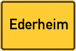 Place name sign Ederheim