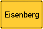 Place name sign Eisenberg, Thüringen