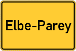 Place name sign Elbe-Parey