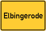 Place name sign Elbingerode, Niedersachsen