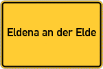 Place name sign Eldena an der Elde