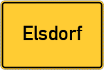 Place name sign Elsdorf, Rheinland