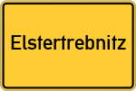 Place name sign Elstertrebnitz