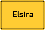 Place name sign Elstra