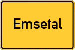 Place name sign Emsetal