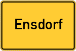 Place name sign Ensdorf, Oberpfalz