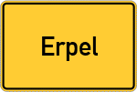 Place name sign Erpel, Rhein