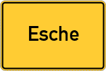 Place name sign Esche