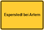 Place name sign Esperstedt bei Artern