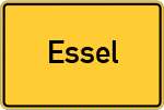 Place name sign Essel, Aller