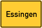 Place name sign Essingen, Pfalz