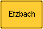 Place name sign Etzbach