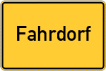 Place name sign Fahrdorf