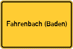 Place name sign Fahrenbach (Baden)