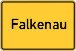 Place name sign Falkenau, Sachsen