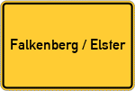 Place name sign Falkenberg / Elster