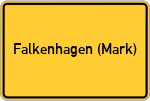 Place name sign Falkenhagen (Mark)