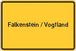 Place name sign Falkenstein / Vogtland