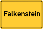 Place name sign Falkenstein, Pfalz
