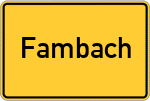 Place name sign Fambach