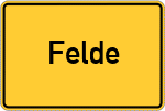 Place name sign Felde, Holstein