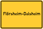 Place name sign Flörsheim-Dalsheim