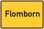 Place name sign Flomborn