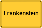 Place name sign Frankenstein, Sachsen