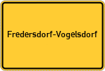 Place name sign Fredersdorf-Vogelsdorf