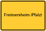 Place name sign Freimersheim (Pfalz)
