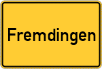 Place name sign Fremdingen