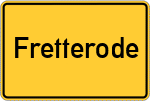 Place name sign Fretterode