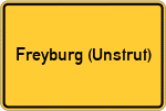 Place name sign Freyburg (Unstrut)