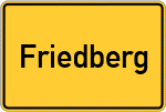 Place name sign Friedberg, Bayern
